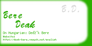 bere deak business card